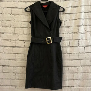 Junior’s black pinstripe sleeveless dress 9